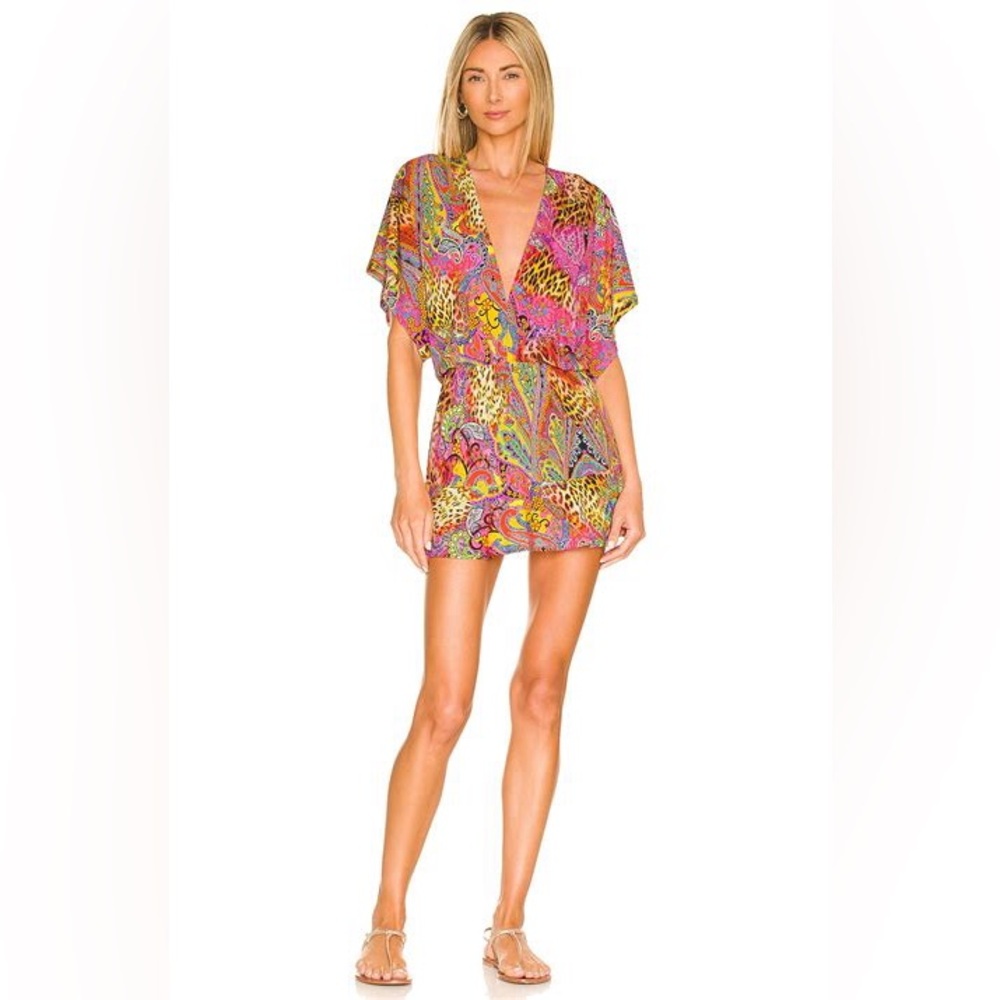 Luli Fama Playera V Neck Ruffle Dress